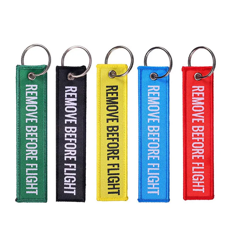 5pcs Odstráňte pred letovým tkaným prsteňom kľúča štítok s batožinou Red Chain Keychain pre letecké darčeky kľúče módne šperky