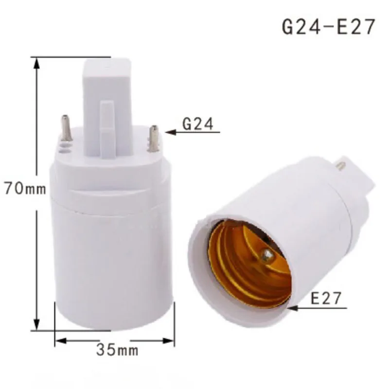 5pcs retardér G24 až E27 lampa G24 Adaptér držiak držiaka prevodovky žiarovky Base Base LED Halogén CFL D2