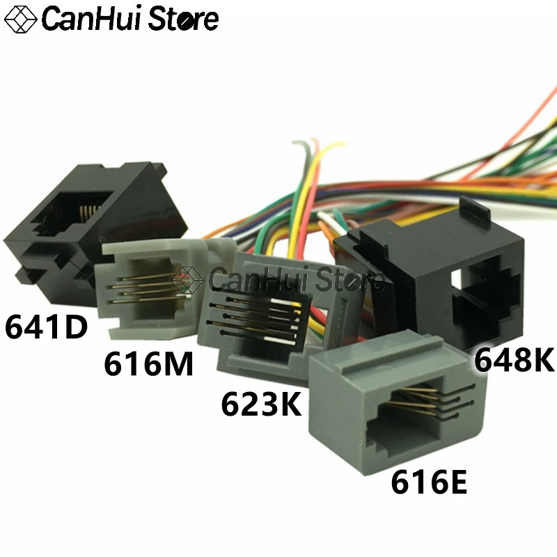 5pcs RJ11 RJ12 RJ45 Telefónny konektor ženského zásuvky s drôtom 4p4c 6p4c6c 8p8c ženský konektor Jack 616E 623K 616M 641d 648k