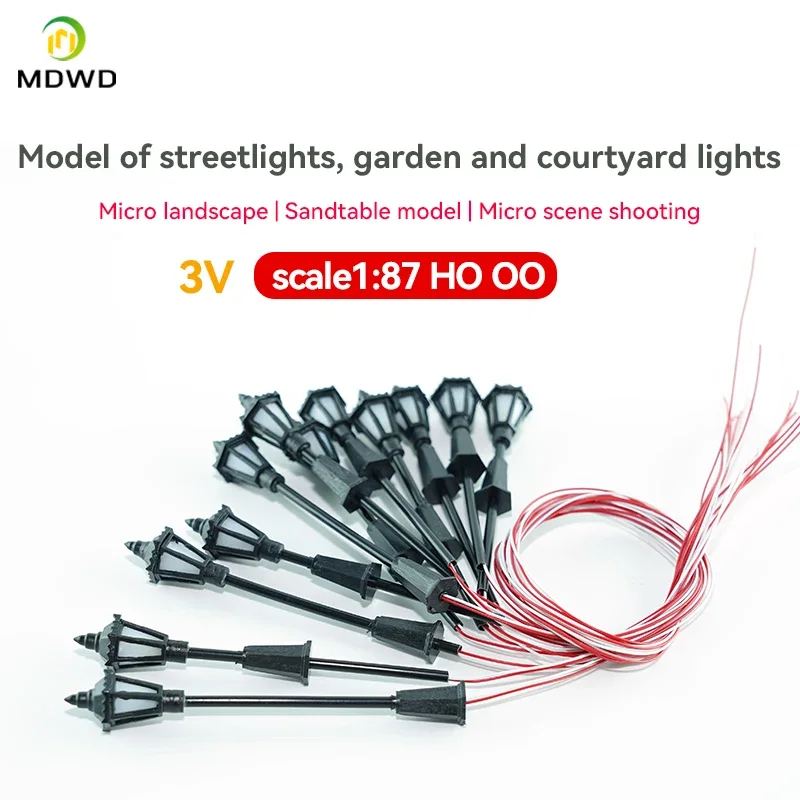 5pcs rozloženie lampa lampa lampa železnica vlak scenérie stola vojna pre domácich majstrov modelovej lampa 3V svetlá Miniatúra