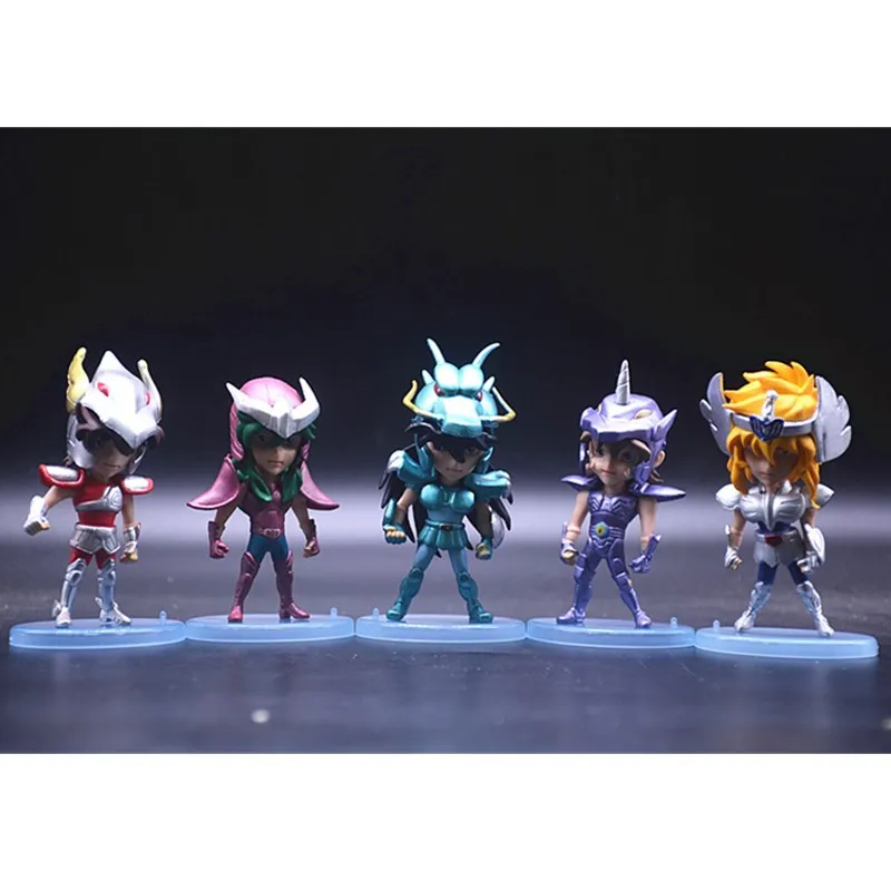 5pcs/set anime Saint Seiya Knights of Zodiac Shiryu Shun Jabu Hyoga PVC Action Fig Collection Model Hračky