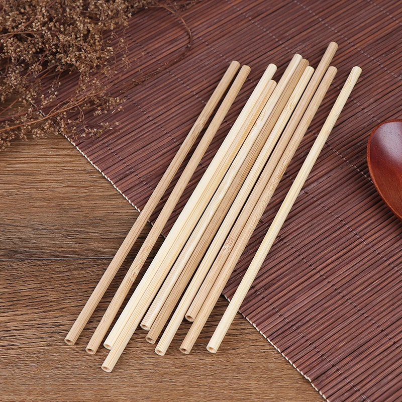 5pcs/set bambusová slama opakovane použiteľná slama 20 cm Organické bambusové pitie slany na prírodné drevené slamky na večierok
