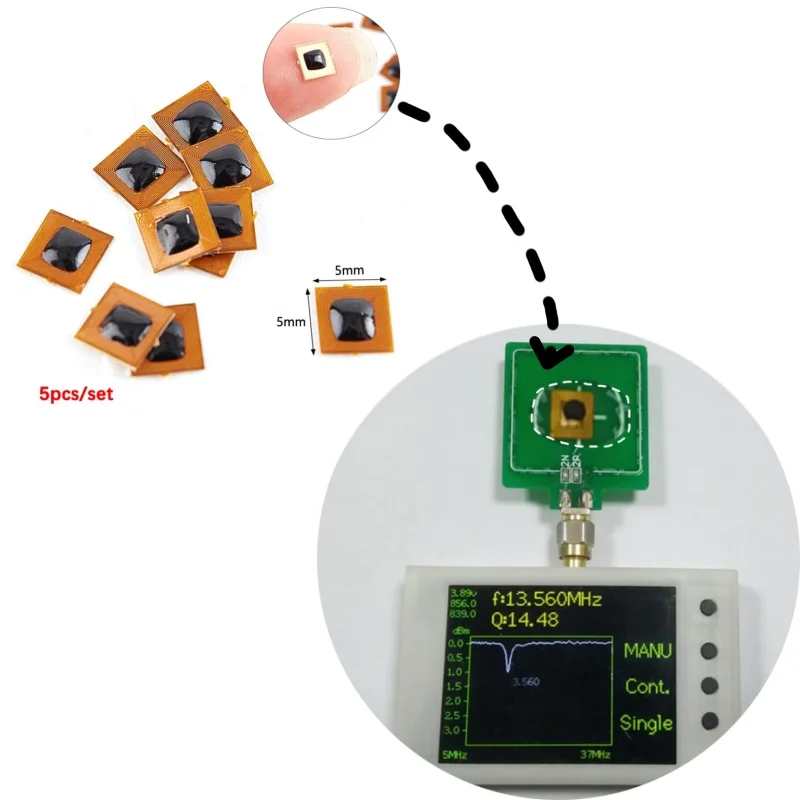 5pcs/set Programmable 5*5mm Micro FPC NFC NTAG213 RFID TAG STANCER 1 mm RANGE RANGE