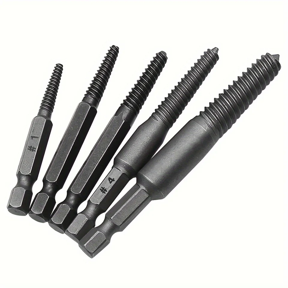 5pcs skrutkovacím výpisom stredné vrtáky Sprievodca súprava zlomená poškodená skrutka hex hexová stopka a spanner pre zlomené ručné náradie