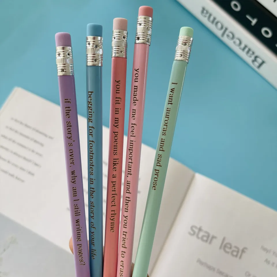 5pcs Student Rock/Smútok s tematikou ceruzkou Drevené ceruzky Detské náčrty Kreslenie materiál