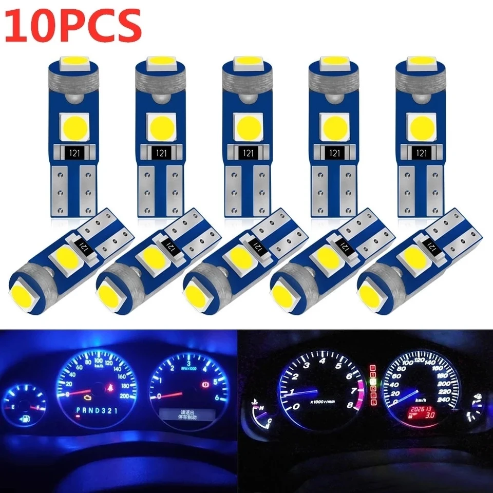 5pcs T5 W3W W1.2W LED žiarovka Svetlá vozovky pre Kia Rio K2 KXcross 2017-19 AC gombík
