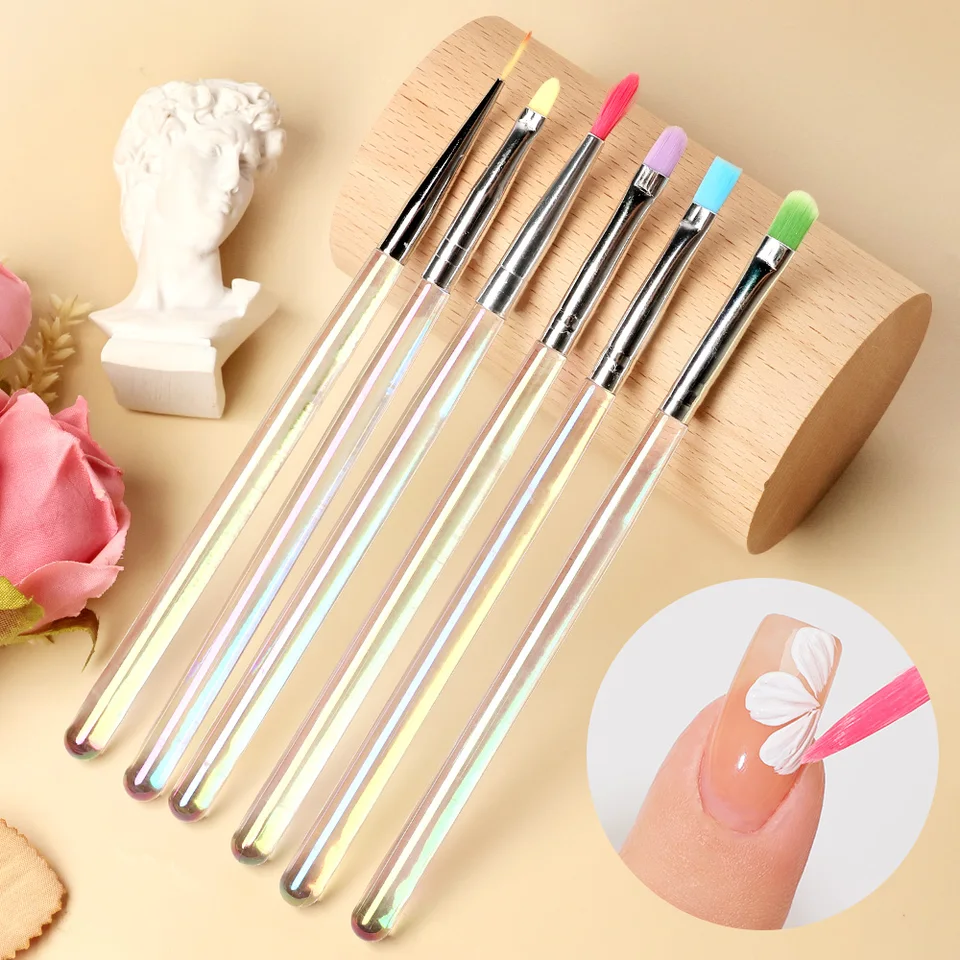5pcs UV gél na nechtovú kefu DIY maľba Pen manikúru akrylová kresba kefy pre nechty dizajn nechty na nechty Tip Displej maľba Nástroj