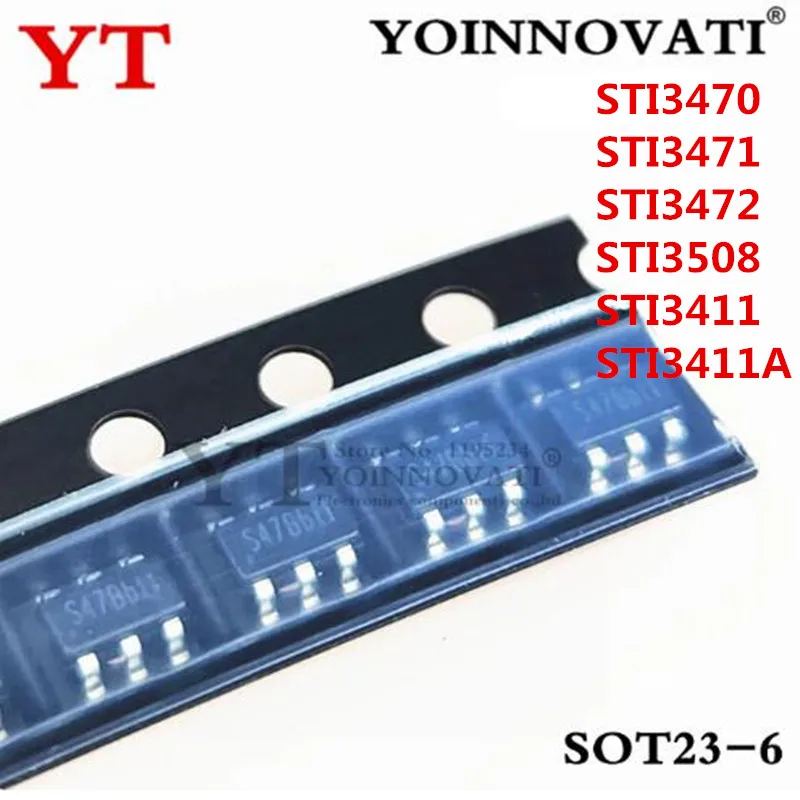 5pcs/veľa nových STI3470 STI3471 STI3472 STI3508 STI3411A STI3411 3471 3472 3508 3411 3411A 9712 SOT23-6 SOT23-5