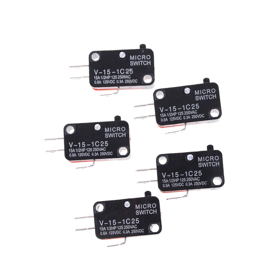 5pcs veľký mikro spínač V-15-1c25, mikrovlnná rúra V-15-IC25, kontaktný spínač, medený takt