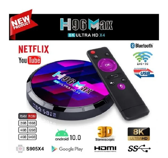 5pcs x96 x4 Android 11.0 2,4g a 5g WiFi Amlogic S905x4 Smart TV box 4 GB 64 GB 100M BT4.1 4K Player Media Vs T95 Max Plus H96 Max