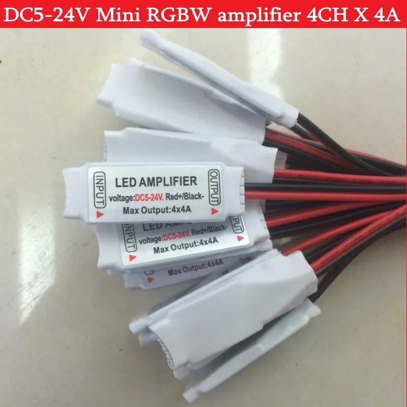 5pin Mini LED radič zosilňovača DC5-24V 4CH x 4A pre RGB RGBW RGBWW RGBCW RGB+CCT LED Strip SLIP SVETOVÝ SIGMICKÝ SIGMICKE PRÍSLUŠENSTVO