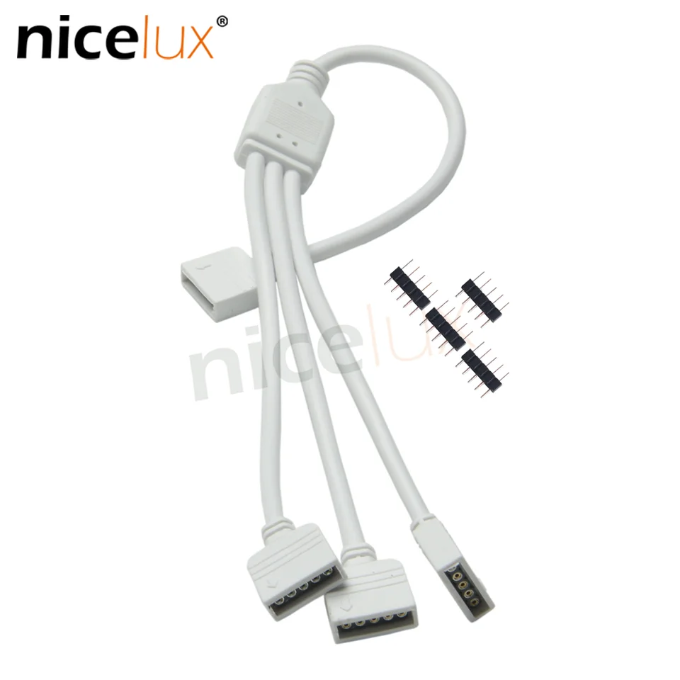 5pin RGBW konektorový rozbočovač 1 až 3 splitter Port Dámsky kábel s predlžovacou zástrčkou pre SMD 5050 RGBW LED pásik s 5 pinovými zástrčkami