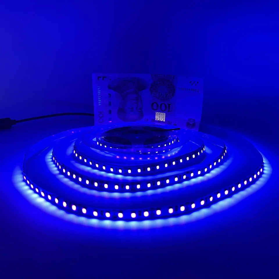 5V/12V/24V UV LED pásma Ultrafialové fialové svetlo 60/120led/m nepremokavá 3528/5050SMD pásková lampa pre fluorescenčnú párty DJ