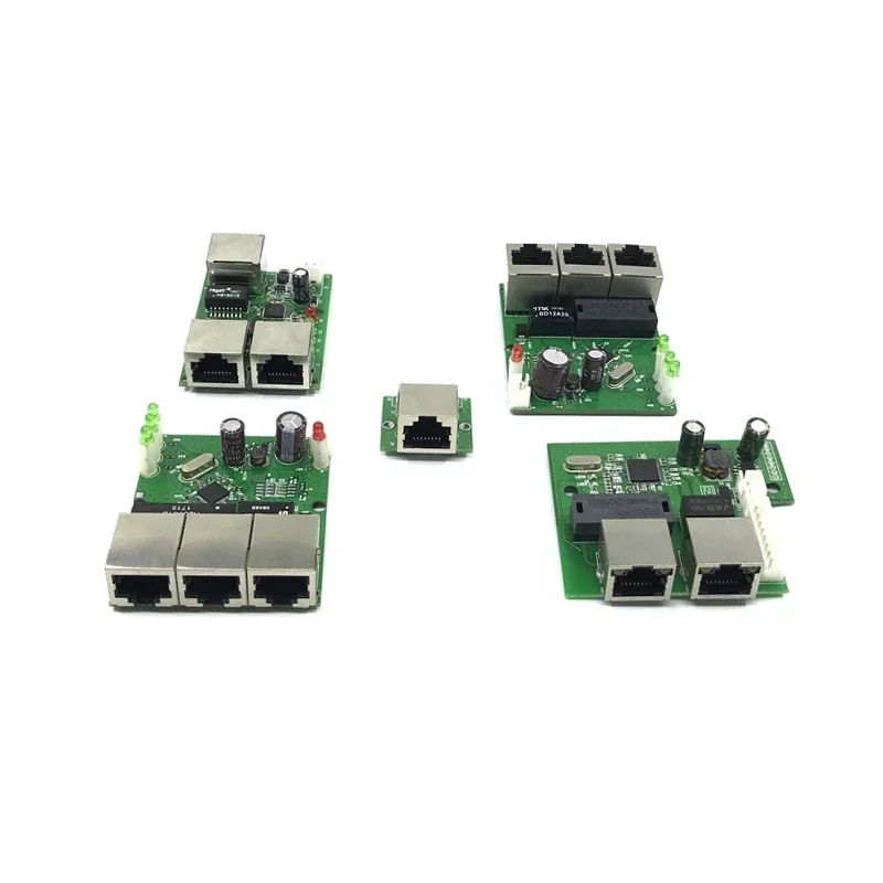 5V 12V OEM Factory Direct Mini Fast 10 /100 Mbps 3-port Ethernet Network Lan Hub Switch Board Two-Layer PCB 3 RJ45 Hlavný port