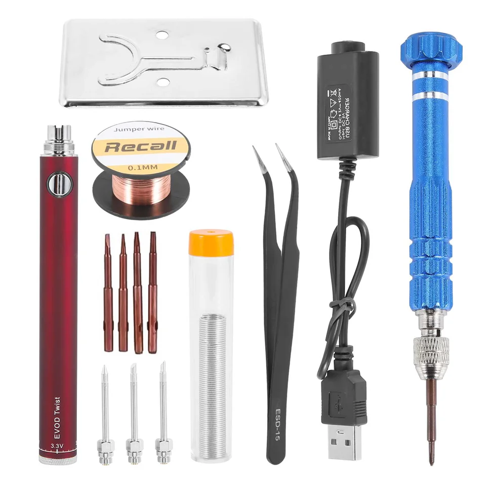 5V 15W batérie spájkovacie železo s USB nabíjaním spájkovania železná spájka bezdrôtového nabíjania Spájka železo-červená