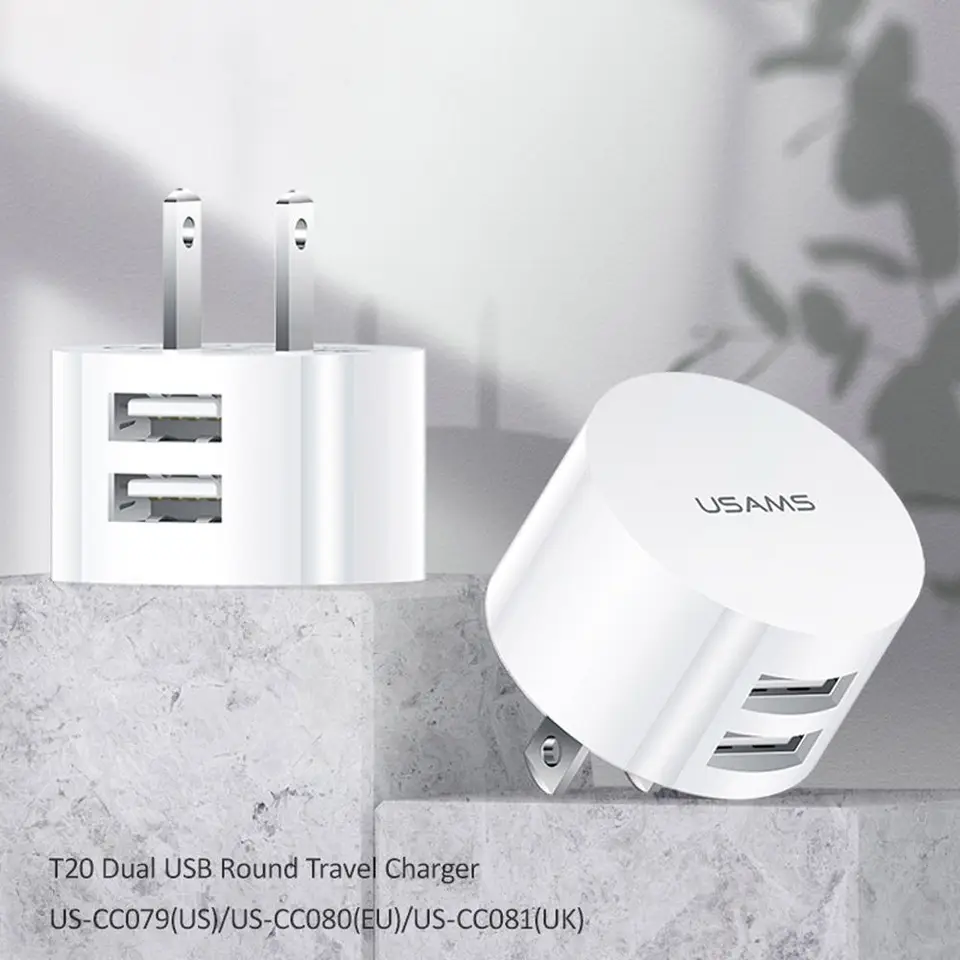 5V 2.1a Round Head Dual USB nabíjačka rýchleho nabíjacieho nabíjačky nabíjačka Mobilný telefón Mini adaptér cestovná nabíjačka