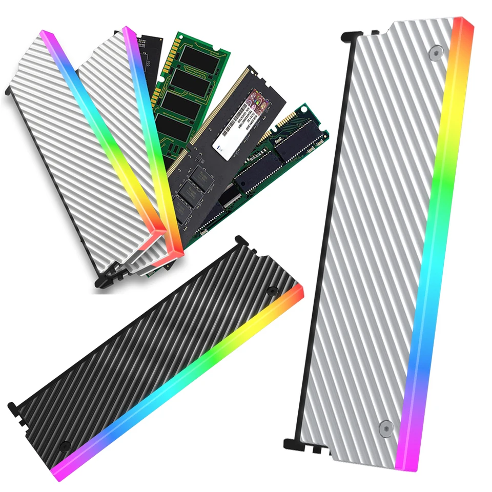 5V 3Pin ARGB RAM Heatsink chladič chladiča Aura synchronizácia Hliníková zliatina Hliníka pre DDR2 DDR3 DDR4 DDR4 DDR5 Desktop PC Pamäť
