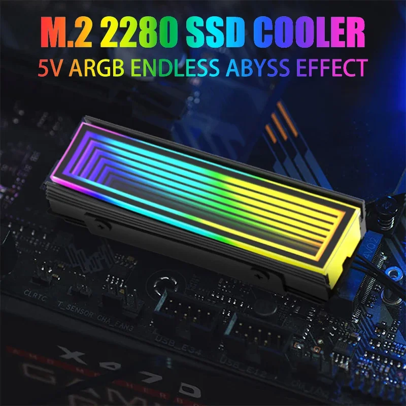5V 3pin argb synchronizovaný počítač 2280 SSD M2 Radiator PC RGB M.2 NVME chladič chladiča chladiacej vesty Hliníkovú vestu Nekonečný priepasť