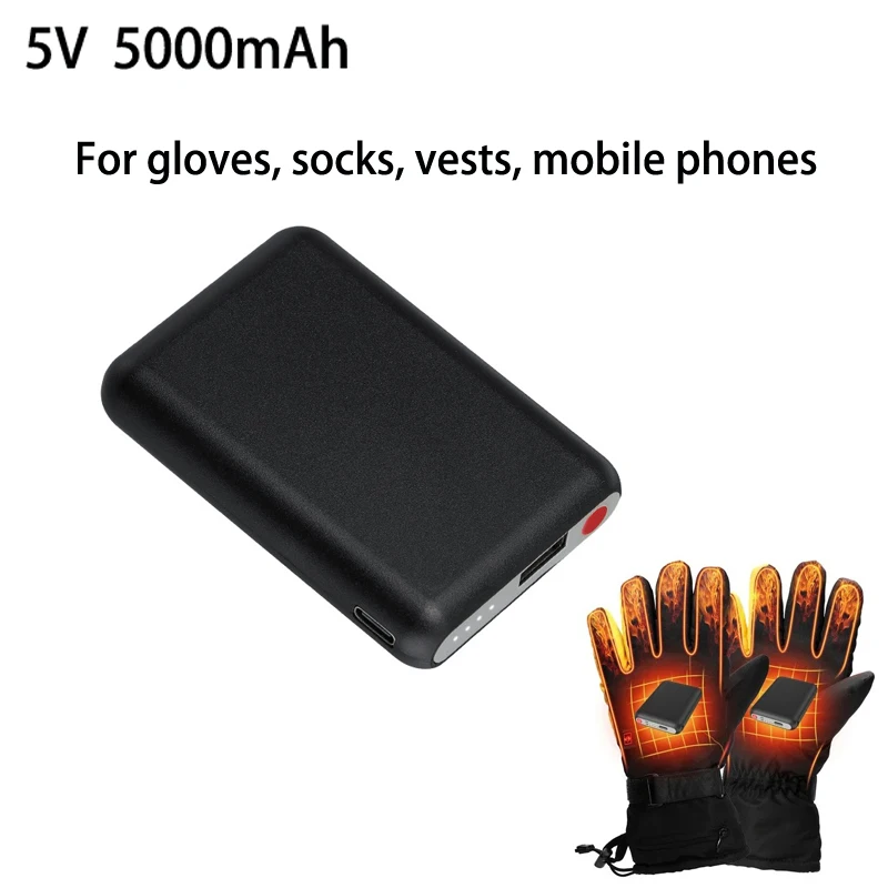 5V 5000 mAh vyhrievané rukavice batérie nabíjajúca sa nabíjateľné na vykurovanie vesty, vykurovacie ponožky, zimné vonkajšie batérie mobilné napájanie