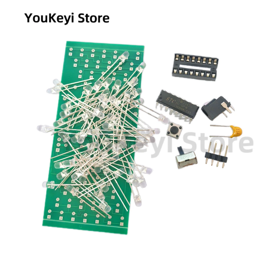 5V elektronická súprava na kýcke hodiny DIY Súprava vtipné elektrické výrobné súpravy Presne s LED žiarovkami dvojvrstvou dosky DPS 84*40 mm