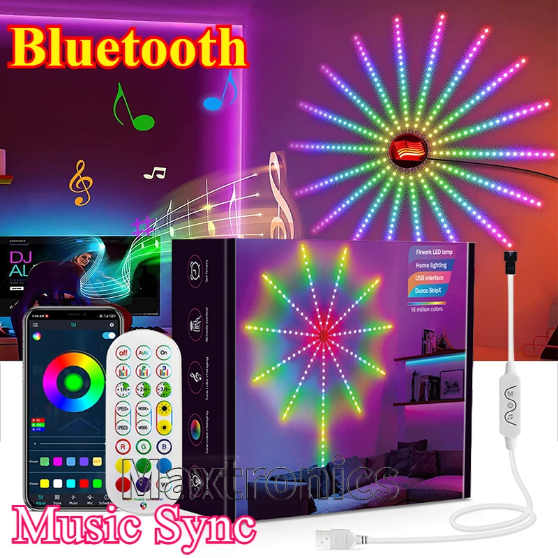 5V hudba synchronizácia ohňostroja svetlo Bluetooth Control s diaľkovým ovládaním USB 5050 RGB LED prúžok pre miestnosť TV TV Bar vianočný výzdoba