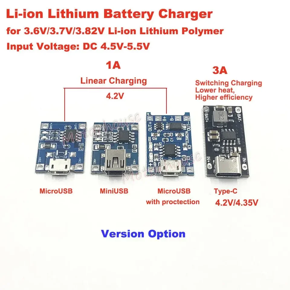 5V Micro USB Mini USB-C 1-3A 1S 3,7V 3,8 V Lipo Litium Li-Ion 18650 nabíjanie batérií DC DC Krok Down Converter Charger Modul