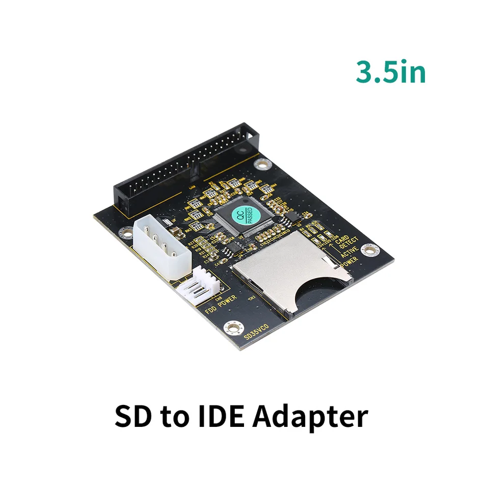 5V SD pamäťová karta do IDE 3,5 palca 40 PIN disk prevodník prevodníka stúpača karty SD na podporu adaptéra ATA IDE až do 128 GB karty SDXD