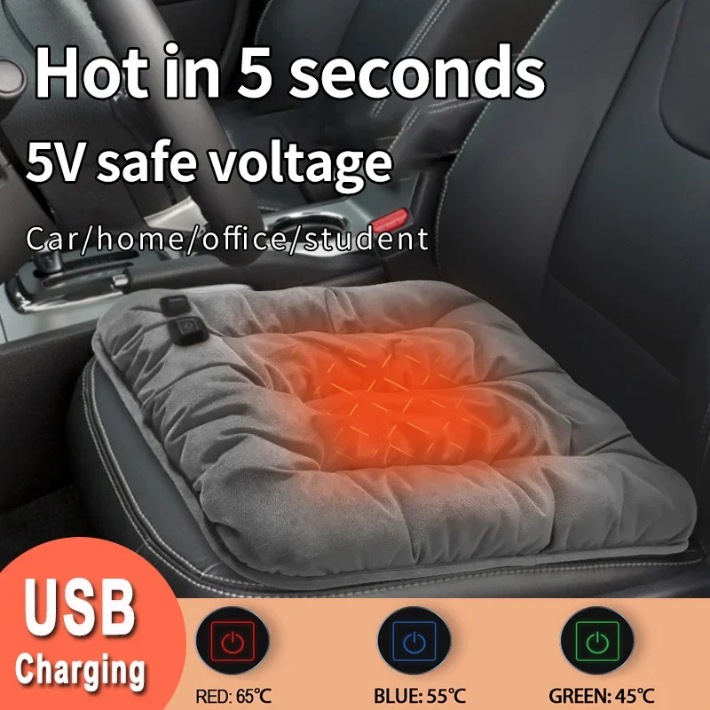 5V Universal Electric Heating Pad 45x45cm autosedačky vankúš na vankúšový kryt ohrievača termostatu nastaviteľné zimné domáce stoličky Ohrievač sedadla
