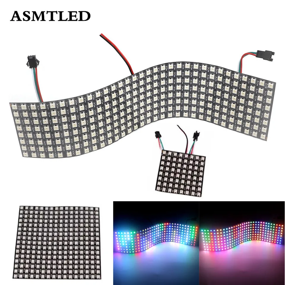 5V WS2812B Pixel 8x32 16x16 DIY DIY PANEL PANEL WS2812B LED Heatsink ChIP Digitálny individuálne adresovateľný panel modulu LED modulu LED modul