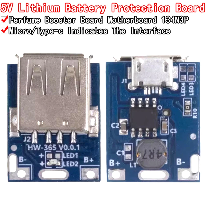 5V zosilňovač prevodník Step-Up Energy Modul lítiová nabíjacia doska nabíjanie LED displej USB pre nabíjačku pre domácich majstrov 134n3p typu-C