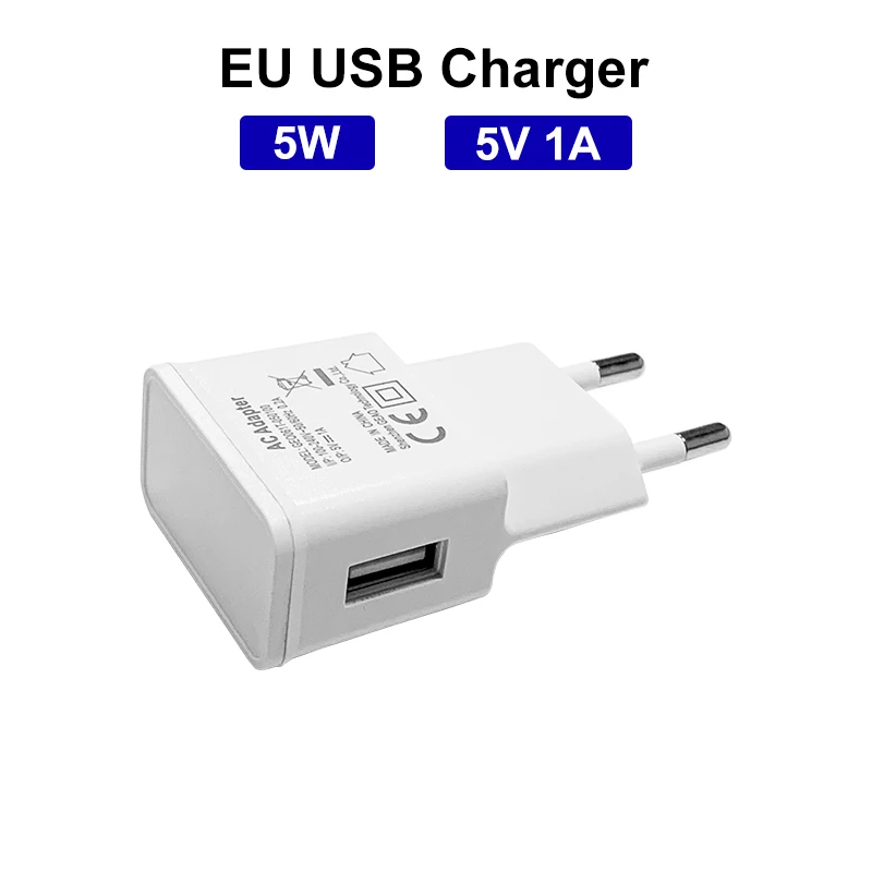 5W USB Wall Nabíjačka napájací napájací zdroj 5V 1A Univerzálna prenosná cestovná energia kompatibilná s iPhone Samsung LG Moto Slúchadlá