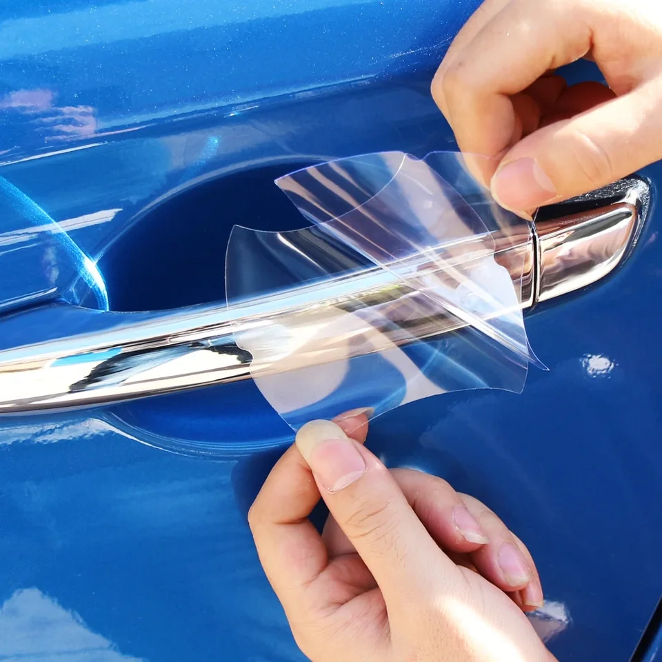 5x Transparentné nálepky na rukoväte automobilov pre Ford St Fusion Everest Escape Explorer Edge Edge Mondeo Focus EcoSport Fiesta