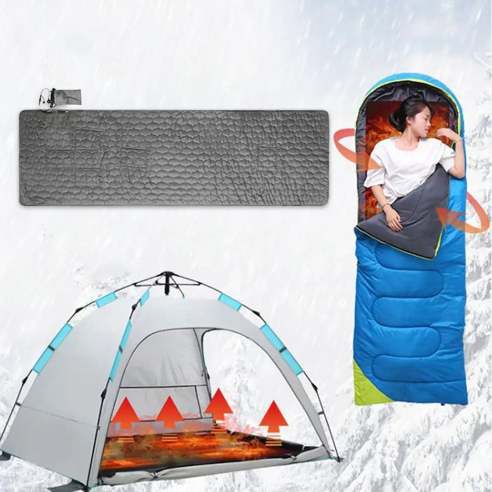 5zones Elektrická prikrývka 198x61 termostat stan single spacáčku vykurovacia podložka Outdoor Camping USB poháňané vykurovacie prikrývky Rat