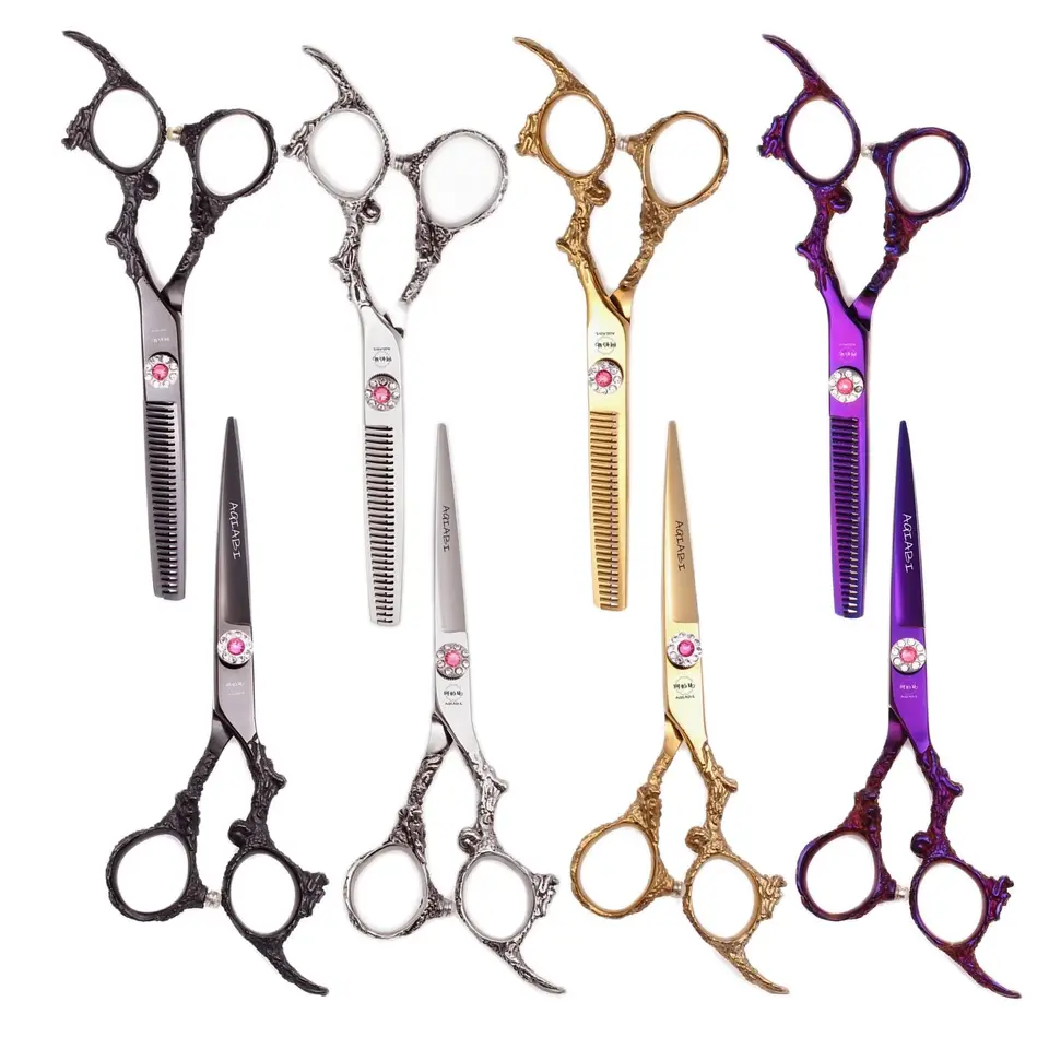 6.0 '' Profesionálne vlasové nožnice 440C Japonsko Oceľové rezanie nožníc Kaderné striedanie salónu Barber a domáce kvapky A9005