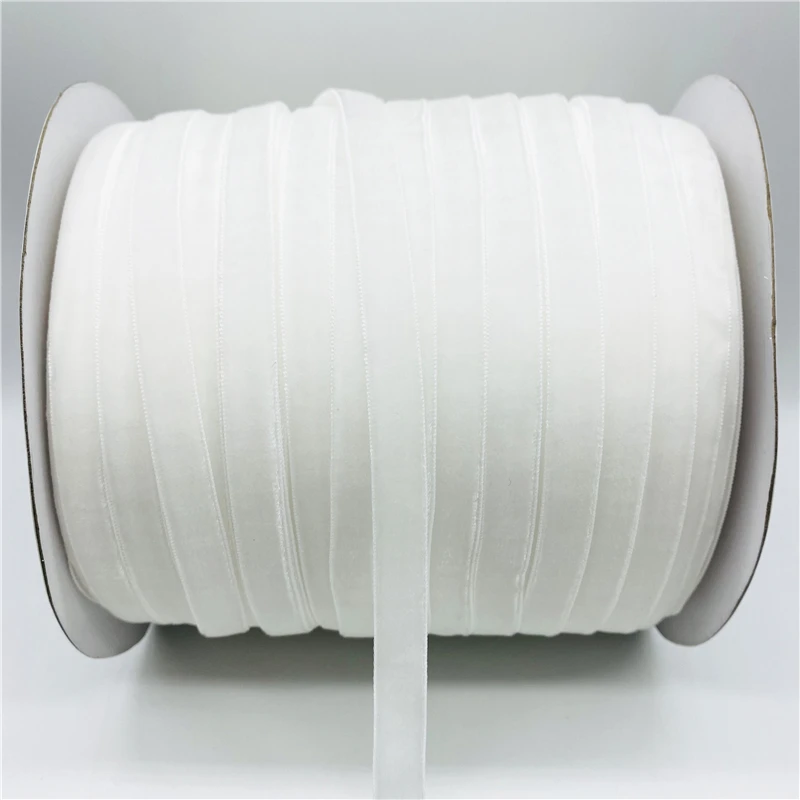 6/10/15/20/25/38 mm biely zamatový stuha ručne vyrobenej svadobnej hostiny Dekorácie Ribbon pre darčekové balenie DIY Luky Šijacie remeslá