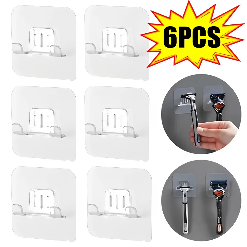 6/11ks Punch Punch Free Horen Razor Držiteľ muži Hrelia na holiaci strojček Storage Držiak na stenu kúpeľňu Kúpeľňa Organizátor Kúpeľňa Kúpeľňa
