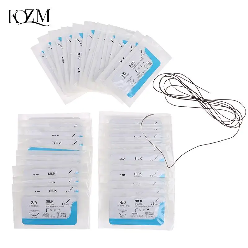 6/12ks 2,0/3,0/4.0 ihlové stehy nylon monofilament nevýrazený šifrovaný lekársky steh pre lekárske chirurgické stehy