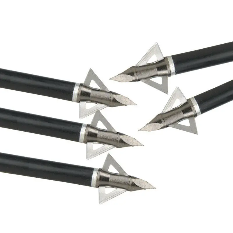 6/12ks Hunting Broadhead nehrdzavejúca oceľ Shooting Arrowhead 100GR/125GR 3-Blades Archery Arrow Head Crossbowarrows