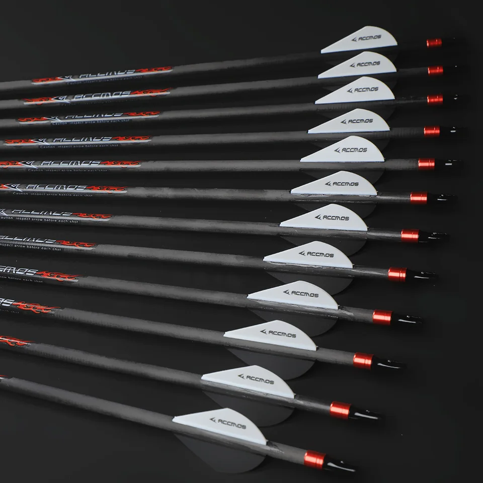 6/12ks ID 6,2 mm Pure Carbon Arrow chrbtica 250 300 350 400 500 600 700 800 uhlíková šíp