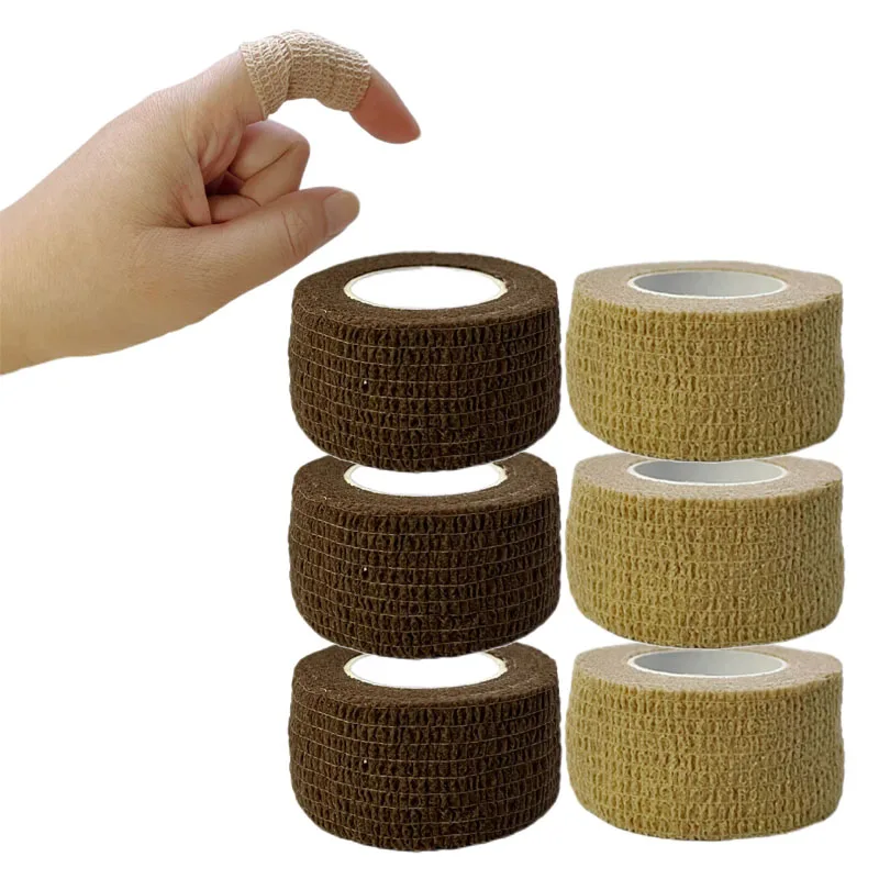 6/12ks Self Adhesive Elastic Elastic Bandages 2,5 cm rukoväť utiahnutia gázovej pásky na jedno použitie náradia prvej pomoci Tetovanie príslušenstva