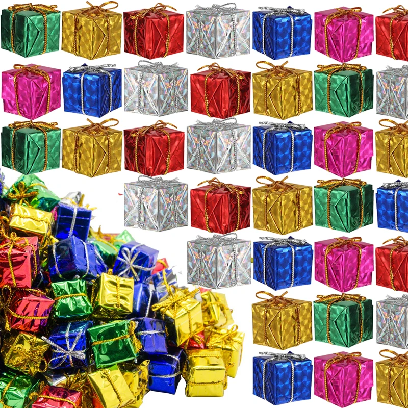 6/144ks Mini vianočné penové darčekové boxy Vianočný strom Small Súčasné ozdoby Darčeky Závesné prívesky na párty dekorácie Dodávky