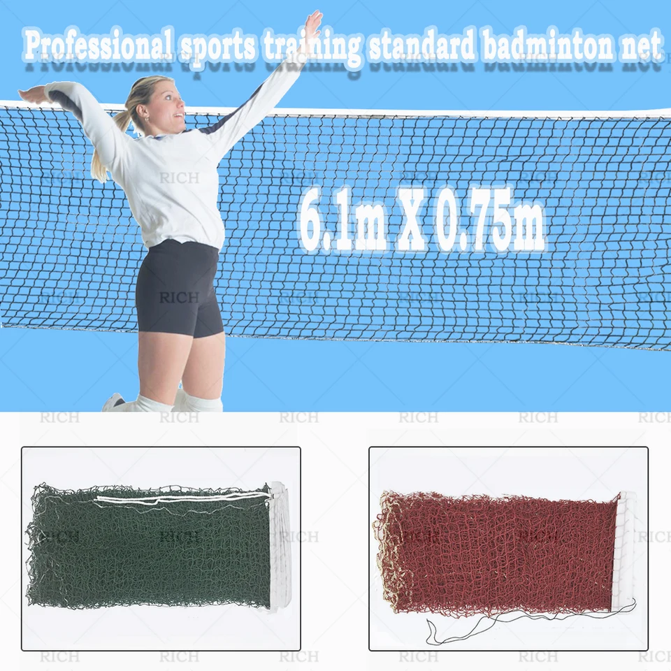 6.1mx0.75m Profesionálny športový tréning Štandardný badminton čistý outdoor tenisový sieťový sieťový volejbal čistý cvičenie Drop Shippc1pc