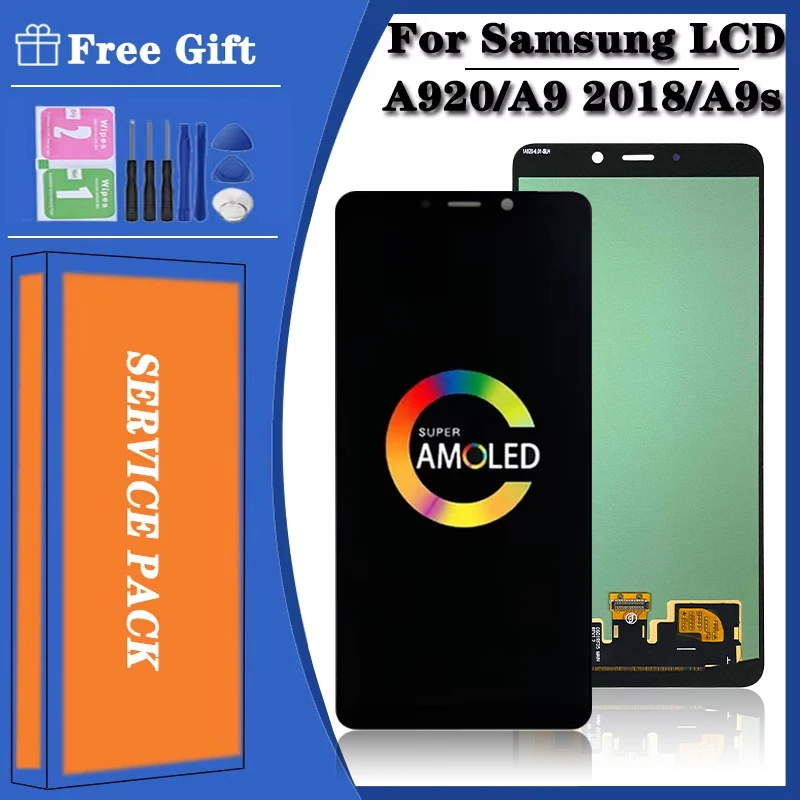 6.3 '' Super AMOLED LCD pre Samsung A9 2018 A920 A920F SM-A920F/DS LCD DISPLEY DISPLEY DISPITIZER DIGITIZERISTROBLOST