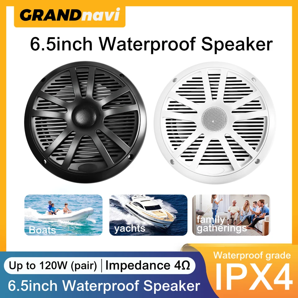 6,5 palcové námorné reproduktory 1ks 60 W nepremokavé poveternostné reproduktory Stereofónnych lodí pre jachty golfový košík ATV Ship Sauna