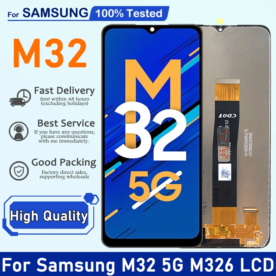6,5 '' pre Samsung M32 5G LCD Display Display Display Digitalizátor Digitalizátora pre výmenu obrazovky M326 SM-M326B/DS LCD