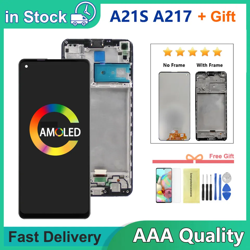 6,5 '' Testované LCD pre digitalizátor dotykovej obrazovky Samsung A21S SM-A217FN/DS LCD DISPLEY DISPLEY DISPLEY S DIGITÁZOM SVOJU S Rám pre Samsung A21S 2020 LCD