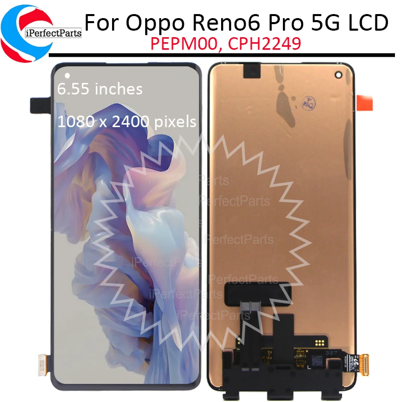 6,5 '' testované na OPPO Reno6 Pro 5G LCD displeja obrazovka+Digitalizátor dotykového panela pre Reno 6 Pro LCD PEPM00, CPH2249