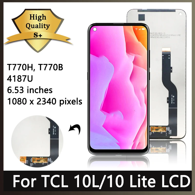 6,53 ”Nové pre TCL 10L T770H, T770B, 4187U LCD DISPLEY DISPLOW PANEL DIGITÁZIE PRE TCL 10 LITE 10LITE DISPITS