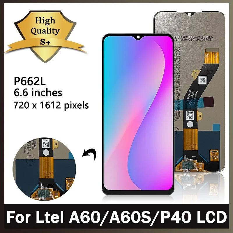 6.6 Vysoká kvalita pre ITEL A60 A60S P40 P662L LCD A60S DISPLETNÝ DOPRAVNÝ DIGITÁRU Zostava Digitalizátora Opravy