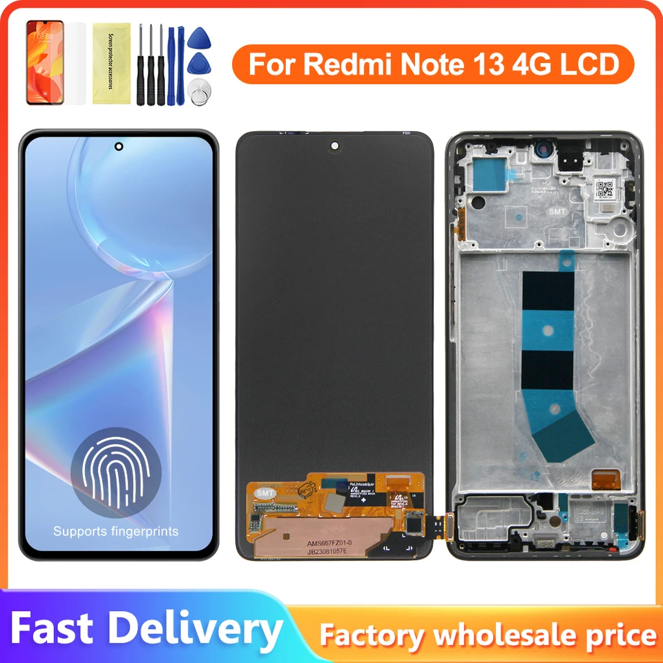 6,67 '' pre Redmi Note 13 4G LCD Display Display Display Digitalizátor pre zostavu Xiaomi Redmi Note13 4G 23129RAA4G, 23124RA7EO DISPITS